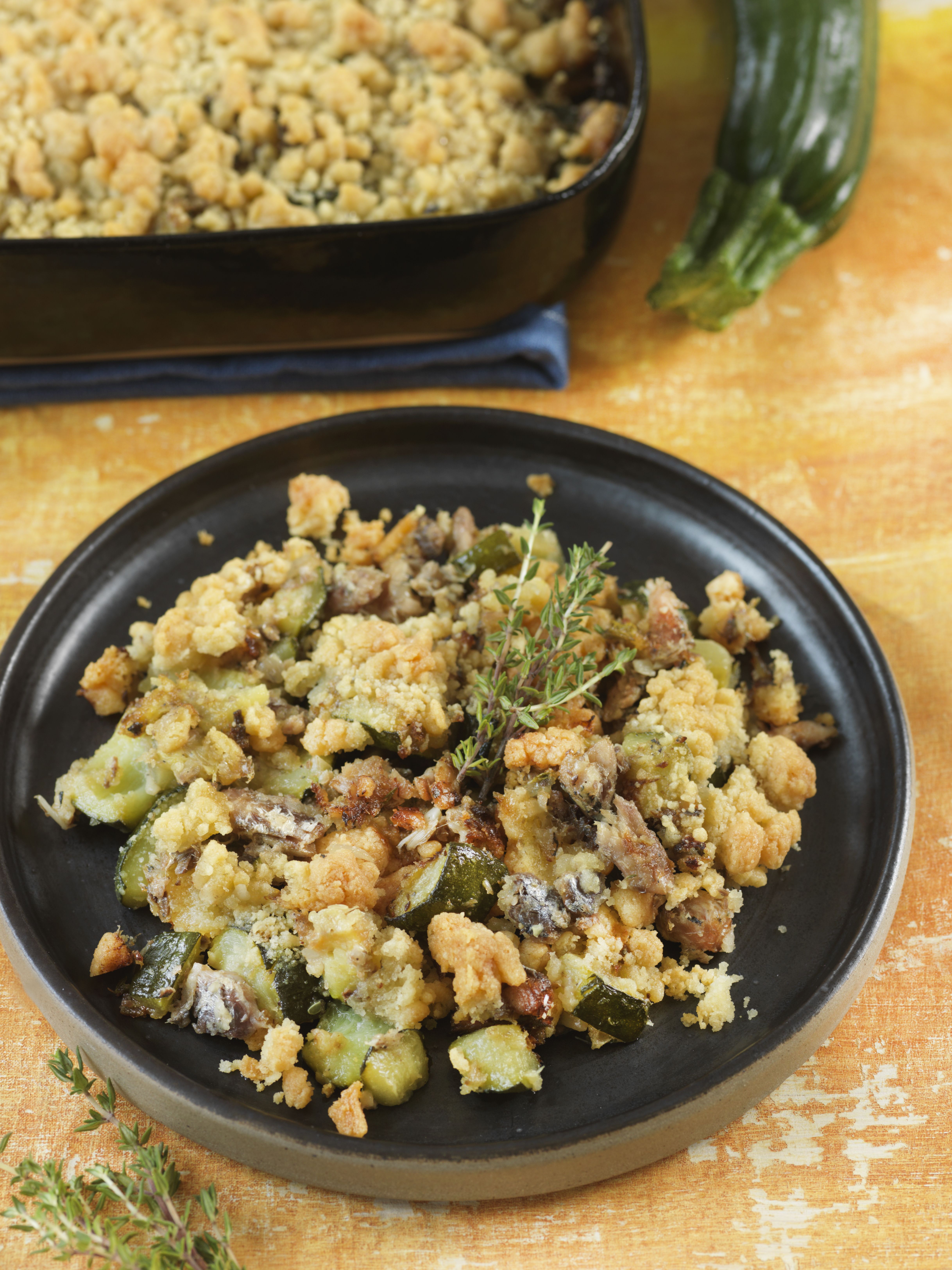 Crumble de sardines et courgettes - Recette à Prix Engagés Avril 2025 Crumble de sardines et courgettes - Recette à Prix Engagés Avril 2025