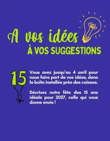 Idées pour nos 15 ans