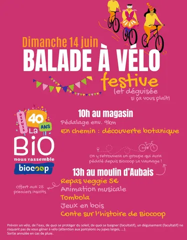 40 ans de Biocoop : balade à vélo et détente au bord du Vidourle