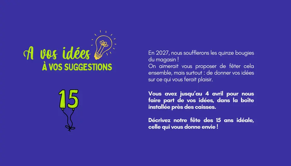 Idées pour nos 15 ans