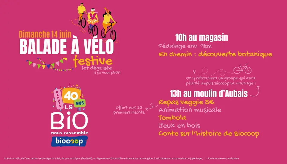 40 ans de Biocoop : balade à vélo et détente au bord du Vidourle